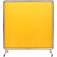 Vevor svetsskärm med ram, 6' x 6' svetsridåskärm, flamskyddad svetsskyddsskärm i vinyl på 4 vridbara hjul (2 låsbara), rörlig och professionell för verkstad/industri, gul
