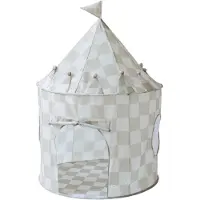 3 Sprouts - Play Tent - Checkerboard Beige - Height: 135 cm, Diameter: 100 cm