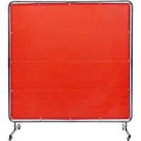 Vevor svetsskärm med ram, 6' x 6' svetsgardinskärm, flamsäker vinylsvetsskyddsskärm på 4 svängbara hjul (2 låsbara), rörlig &amp; professionell för verkstad/industri, röd