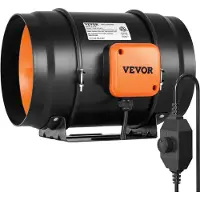 Vevor Inline-kanalfläkt, 203,2 mm 506,2 CFM med variabel hastighetsregulator, tyst AC-motorventilationsfläkt för kylförstärkare, odlingstält, hydroponik