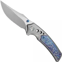 We Knife Skynix WE24087-2, Two Tone Böhler M390, Gray Titanium, Flamed Inlay pocket knife