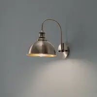 Opviq Vägglampa Saglam, antik mässing, höjd 36 cm, metall Saglam , dimbar, Mässing / guld, Vardagsrum / matsal, Metall, Pendellampa