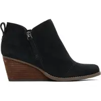 Toms Goldie Textil Kvinnors Svarta Klackade Ankelstövlar