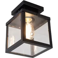 QAZQA Industriell smart utomhus taklampa svart inkl. ST64 Wifi - Rotterdam
