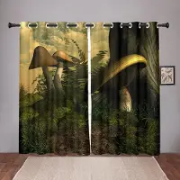 Household supplies MH Natur Svamp SkogDrömsk Mörkläggningsfönstergardin för Sovrum Vardagsrum Badrum Kök Dörr Hall Hög Skuggning Ny Mode W55 X H120cm X 2&Grommet Top