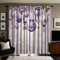 Household supplies MH 2 Stycken HD Digital Lila Färg Rund Boll Hängande Ring Gardiner Heminredningsstil Dekorera Vardagsrum Sovrum Stång C W52H63inchW132H160cm