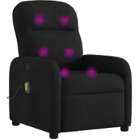 vidaXL Massagefåtölj justerbar svart tyg, massagefåtölj, fåtölj, soffa, kontorsfåtölj 4015534