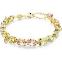 Swarovski Armband 'Gema' ljusblå / guld / ljusgrön / rosa
