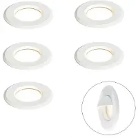 QAZQA Set med 5 moderna infällda spotlights vita inkl. LED IP67 - Linsey
