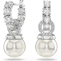 Swarovski Örhängen 'Matrix' silver / transparent / pärlvit