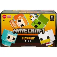 Mattel Minecraft Flippin Figs 2-Pack Action Figures, Får & Kyckling, 3.75-tum, Stora Huvuden