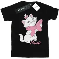 Disney Girls Aristocats Marie Bow Cotton T-Shirt (Black)