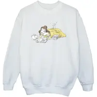 Disney Girls Beauty And The Beast Belle Reading Sweatshirt (White)