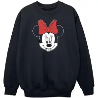 Disney Girls Minnie Mouse Head Sweatshirt (Black)