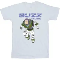 Disney Girls Lightyear Buzz Jump To Action Cotton T-Shirt (White)