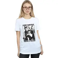 Disney Womens/Ladies Every Fairy Tale Needs A Villain Cotton Boyfriend T-Shirt (White)