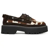 Tommy Hilfiger Archive Suede Cleat Cow Print Boat Shoes