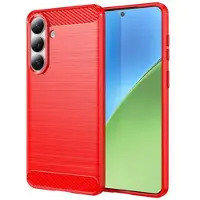 Mtp Products Samsung Galaxy S26+ Borstat TPU Skal - Kolfiber - Röd