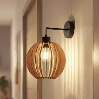 MCJ Vägglampa Clay , dimbar, Ljust trä, Vardagsrum / matsal, Trä, Skandinavisk, Vägglampa, vägglampa inomhus