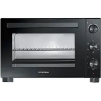 Severin 2076 Miniugn med steknål, Timerfunktion, Temperaturförval, Cirkulationsfunktion, med Pizzasten 46 l