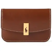Ralph Lauren för kvinnor. 427P04990001 Brunt läder Polo ID vikbart korthållare (OSFA), Casual, Klassisk, Hud