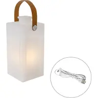 QAZQA Modern bordslampa vit flammeffekt laddningsbar IP44 - Stard