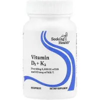 Seeking Health Vitamin D3 + K2, 60 kapslar