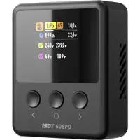ISDT 608PD Smart Multifunktionsladdare 10 A LiFePO, LiPo, LiHV, NiMH Urladdningsfunktion, Grafisk display, Laddström justerbar, USB-ladduttag