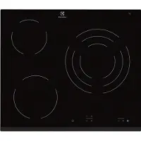 Electrolux EHF6232FOK - Keramisk häll - 3 kokplattor - Fördjupning - bredd: 56 cm - djup: 49 cm - med fasad framsida - svart