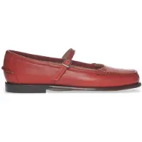 Sebago för kvinnor. 76113JW Ballerinor i läder Pop red (39), Hud, Röd, Karta, Spänne, Casual, Klassisk
