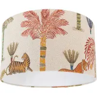 QAZQA Textil lampskärm flerfärgad med djurtryck 35/35/20