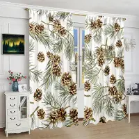 Household supplies MH 2 stycken - Furu - tryckt gardin - Polyestermaterial - för sovrum vardagsrum arbetsrum anti-insynsgardin 30inchx65inchx2Pcs