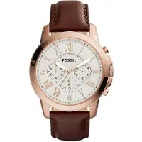 Fossil Herrkronografklocka - Läderarmband, Tre urtavlor, Business Casual för daglig användning FS4991 brun