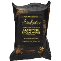 SheaMoisture Afrikansk svart tvål, Rengörande ansiktsservetter, 30 stycken black