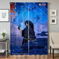 Household supplies MH Heminredning Köksgardiner för Vardagsrum 2 Delar Mörkläggningsgardiner Dörrgardin Naruto Sovrumsdekoration Avskärmning Skugga W50xH70cmx2pcs-CL