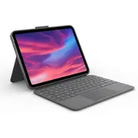 Logitech Combo Touch - Tangentbord och foliefodral - med pekdyna - bakgrundsbelyst - Apple Smart connector - QWERTY - spansk - oxford-grå - för App...