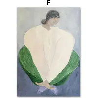 Angus Art Painting Studio Sofia Lind Randig Pyjamas Kvinna Geometri Löv Väggkonsttryck Nordisk affisch Dukmålning Retrobilder För Vardagsrumsinredning 60x90cm No Framed