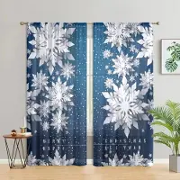 Household supplies MH 2 stycken, Jul 3d Pappersklipp snöflingegardiner -30% skuggning - lämpliga för vardagsrum, sovrum, kök, heminredning W150CM H166CM&Rod pocket