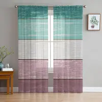 Household supplies MH Vintage Ladugård Marin Grön Lila Gradient Skira Gardiner för Vardagsrumsinredning Fönstergardiner Kök Tyll Voile Gardiner W135 x H115cm x1