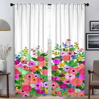 Household supplies MH Ett Fönsterdraperi med Små Blommor för Rum 2 Paneler Tyg för Sovrum Eleganta Rumsgardiner Persienner Rullgardiner Avskärmning Vardagsrum Kök W50xH70cmx2pcs-CL