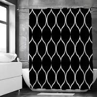 Household supplies MH Svartvitt geometriskt mönster duschdraperier vattentätt tyg badrumsgardin med krokar 180x180cm toalett badskärm W90xH180cm