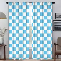 Household supplies MH Mörkläggningsgardiner 2 stycken Rutindelning Halloween Dekorationsgardiner Barnrum Fönstergardin för Rum 2 paneler Vardagsrum Kamera W50xH70cmx2pcs-CL
