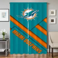 Household supplies MH Fönster Köksgardiner för Vardagsrum 2 Delar Mörkläggningsgardiner Dörrgardin Miami D-dolphins Avskärmning Sovrumsdekoration W50xH70cmx2pcs-CL