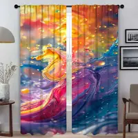 Household supplies MH Mörkläggningsgardiner för kök för sovrum Dream Dopamine Color Moderna vardagsrumsgardiner 2 stycken Avskärmningsskärmar Fönstergardin W50xH70cmx2pcs-CL