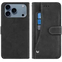 Mtp Products iPhone 17 Pro Elegant retro plånboksfodral med roterande korthållare - Svart