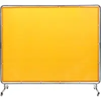 Vevor svetsskärm med ram, 6' x 8' svetsridåskärm, flamskyddad svetsskyddsskärm i vinyl på 4 vridhjul (2 låsbara), rörlig och professionell för verkstad/industri, gul