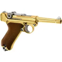 WE Airsoft WE P08 4" Luger GBB 6mm Full Metal - Guld