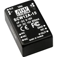 MEAN WELL SCW12B-15 DC/DC-omvandlare 12 W Antal utgångar: 1 x Innehåll 1 st