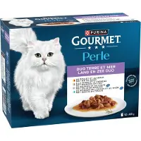 Gourmet Perle Land and Sea Duo fisk- och köttkombinationer våtfoder katt (85 g)