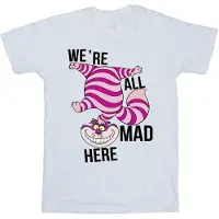 Disney Mens Alice In Wonderland All Mad Here T-Shirt (White)